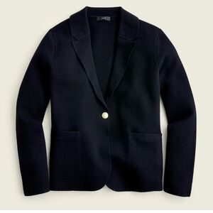 J. Crew Camille Shrunken Sweater Blazer in Black XXL Wool Blend